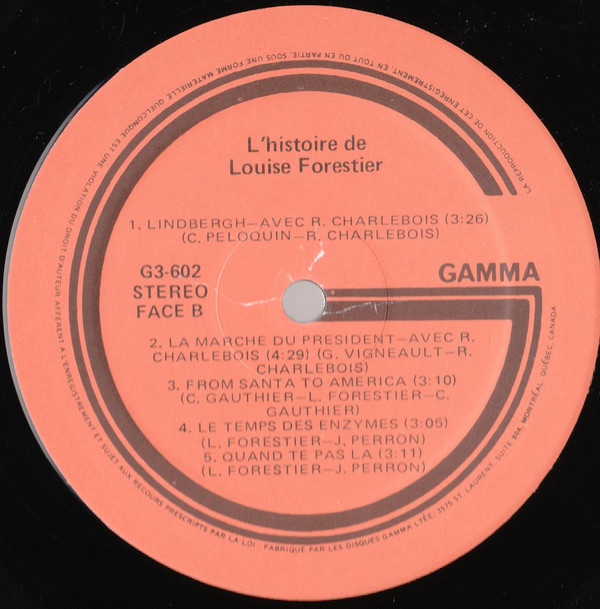 Louise Forestier - L'Histoire De Louise Forestier | Gamma (G3 602) - 4 Louise Forestier - L'Histoire De Louise Forestier | Gamma (G3 602) - 4