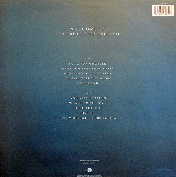 The Beautiful South - Welcome To The Beautiful South | Go! Discs (AGOLP 16) - 2