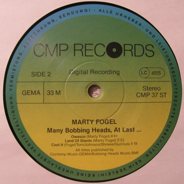 Marty Fogel - Many Bobbing Heads, At Last.... | CMP Records (CMP 37 ST) - 4 Marty Fogel - Many Bobbing Heads, At Last.... | CMP Records (CMP 37 ST) - 4