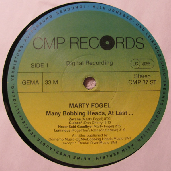 Marty Fogel - Many Bobbing Heads, At Last.... | CMP Records (CMP 37 ST) - 3 Marty Fogel - Many Bobbing Heads, At Last.... | CMP Records (CMP 37 ST) - 3