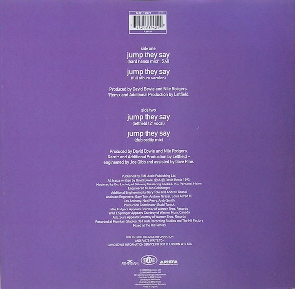 David Bowie - Jump They Say | Arista (74321 13942 1) - 2