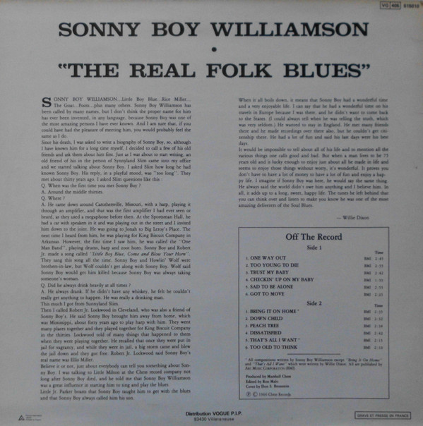 Sonny Boy Williamson - The Real Folk Blues | Chess (515010) - 2 Sonny Boy Williamson - The Real Folk Blues | Chess (515010) - 2