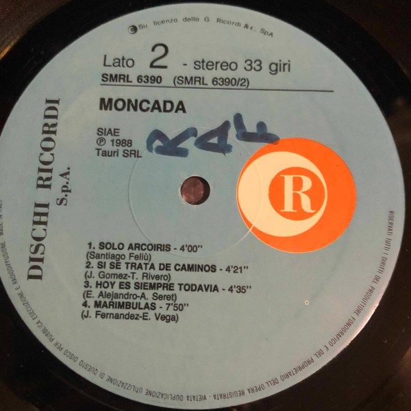 Moncada - Moncada | Ricordi (SMRL 6390) - 4