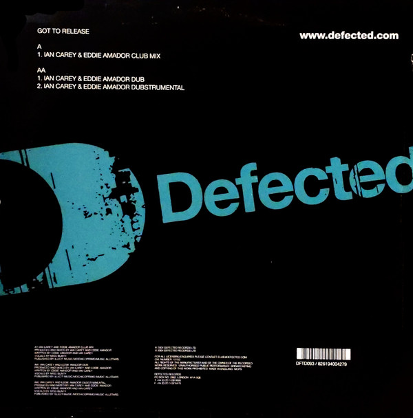 Saturated Soul Feat. Miss Bunty - Got To Release | Defected (DFTD093) - 2