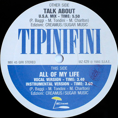 Tipinifini - Talk About / All Of My Life | Ibiza Records (IBZ 429) - 4 Tipinifini - Talk About / All Of My Life | Ibiza Records (IBZ 429) - 4