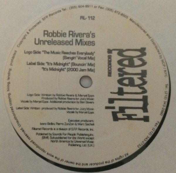 Robbie Rivera - Unreleased Mixes | Filtered Records (FIL-112) - main Robbie Rivera - Unreleased Mixes | Filtered Records (FIL-112) - main