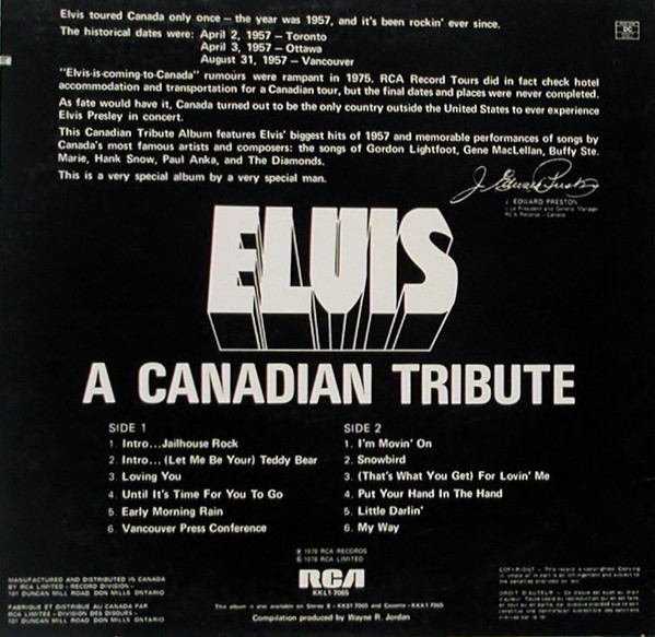 Elvis Presley - A Canadian Tribute | RCA (KKL1-7065) - 2