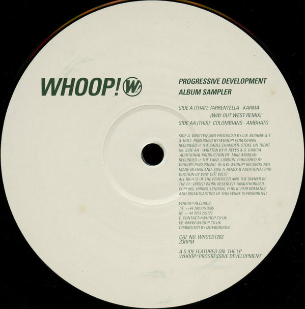 Tarrentella / The Colombians - Progressive Development Album Sampler | Whoop! Records (WHOCD1203) - 3 Tarrentella / The Colombians - Progressive Development Album Sampler | Whoop! Records (WHOCD1203) - 3