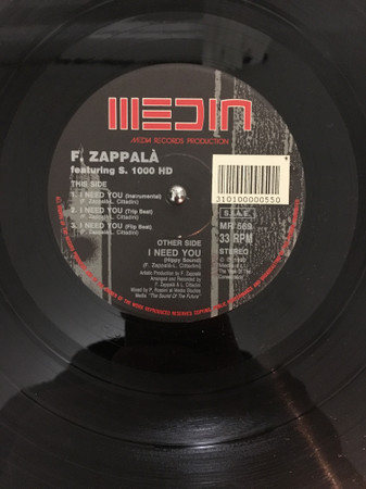 F. Zappalà & S. 1000 HD - I Need You | Media Records (MR 569) - main F. Zappalà & S. 1000 HD - I Need You | Media Records (MR 569) - main