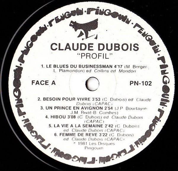 Claude Dubois - Profil Vol. 1 | Pingouin (PN-102) - 3 Claude Dubois - Profil Vol. 1 | Pingouin (PN-102) - 3