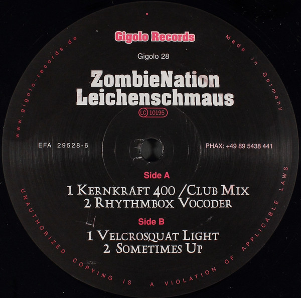 ZombieNation - Leichenschmaus | International Deejay Gigolo Records (Gigolo 28) - 3 ZombieNation - Leichenschmaus | International Deejay Gigolo Records (Gigolo 28) - 3