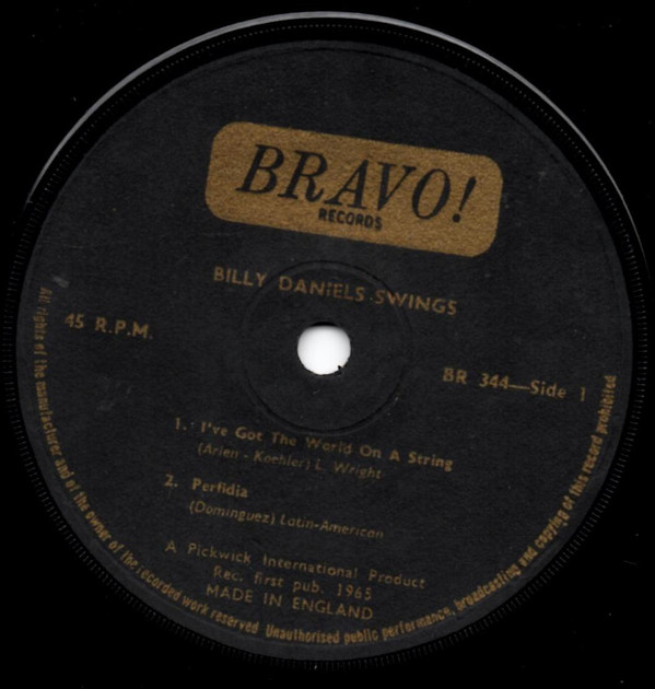Billy Daniels - Billy Daniel Swings | Bravo! Records (BR 344) - 3 Billy Daniels - Billy Daniel Swings | Bravo! Records (BR 344) - 3