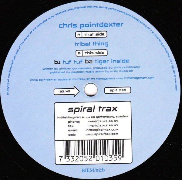 Chris Pointdexter - Tribal Thing | Spiral Trax (spit 035) - 2 Chris Pointdexter - Tribal Thing | Spiral Trax (spit 035) - 2