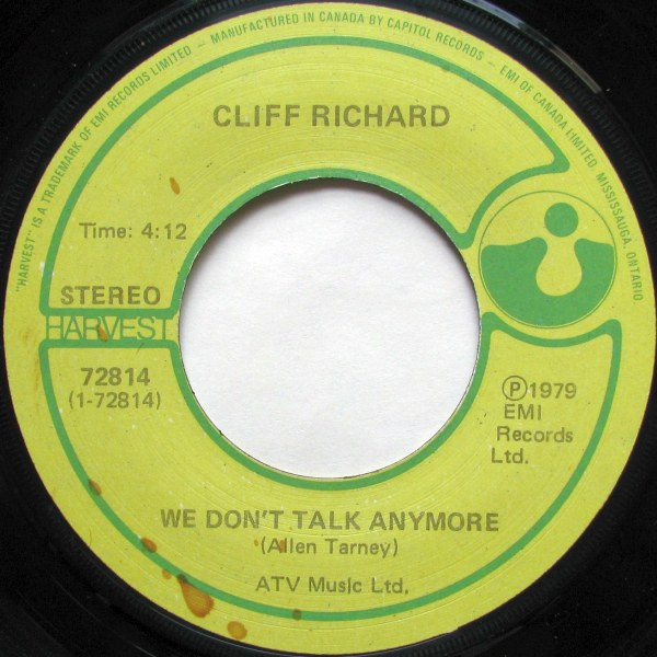 Cliff Richard - We Don't Talk Anymore / Rock And Roll Juvenile | Harvest (72814) - main