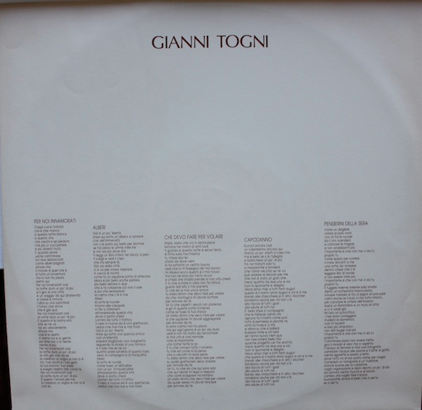 Gianni Togni - Gianni Togni | CGD (PRD 20352) - 2 Gianni Togni - Gianni Togni | CGD (PRD 20352) - 2