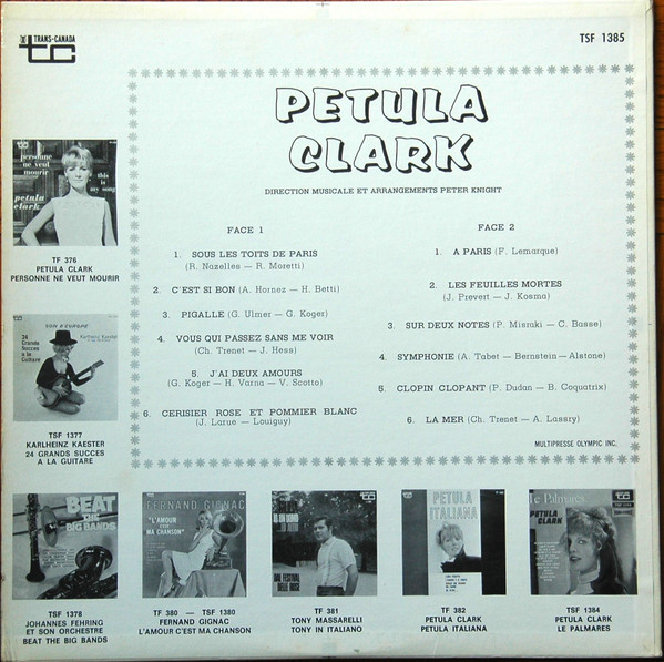 Petula Clark - À Paris | Trans-Canada (TSF 1385) - 2 Petula Clark - À Paris | Trans-Canada (TSF 1385) - 2