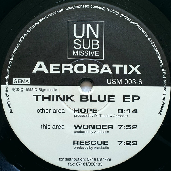 Aerobatix - Think Blue EP | Unsubmissive Records (USM-003-6) - main