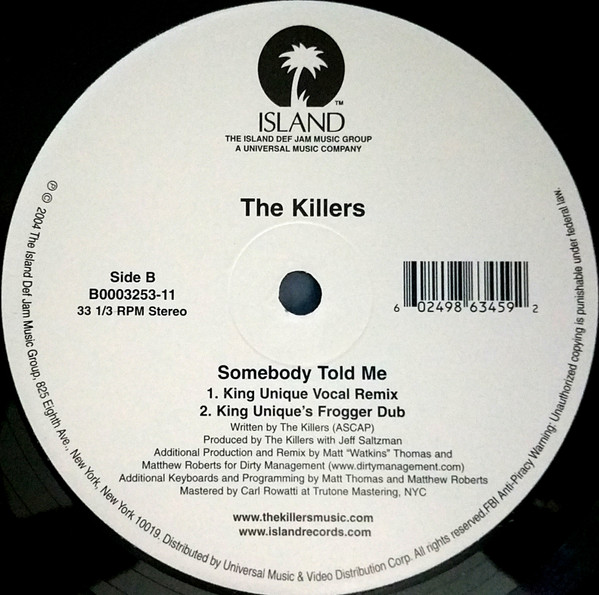 The Killers - Somebody Told Me | Island Records (B0003253-11) - 3