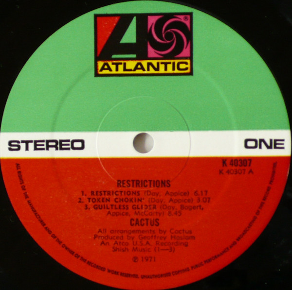 Cactus - Restrictions | Atlantic (K40307) - 3 Cactus - Restrictions | Atlantic (K40307) - 3