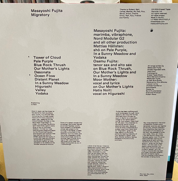 Masayoshi Fujita - Migratory | Erased Tapes Records (ERATP167LP) - 2 Masayoshi Fujita - Migratory | Erased Tapes Records (ERATP167LP) - 2