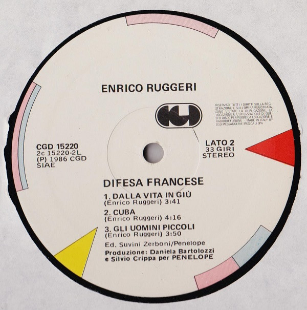 Enrico Ruggeri - Difesa Francese | CGD (CGD 15220) - 5