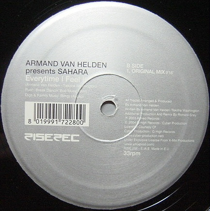 Armand Van Helden Presents Sahara - Everytime I Feel It | Rise (RISE 256)