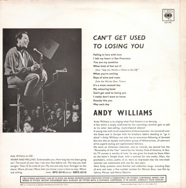 Andy Williams - Can't Get Used To Losing You | CBS (62146) - 2
