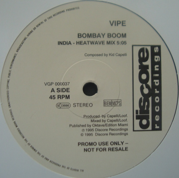 Vipe - Bombay Boom | Discore Recordings (VGP 000037) - main Vipe - Bombay Boom | Discore Recordings (VGP 000037) - main