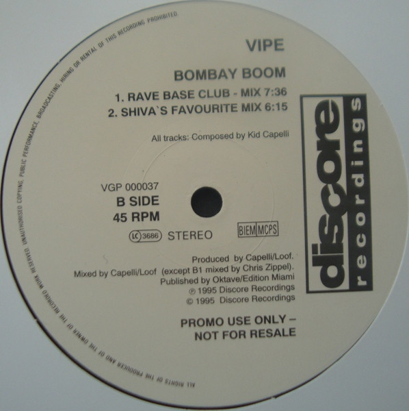 Vipe - Bombay Boom | Discore Recordings (VGP 000037) - 2 Vipe - Bombay Boom | Discore Recordings (VGP 000037) - 2