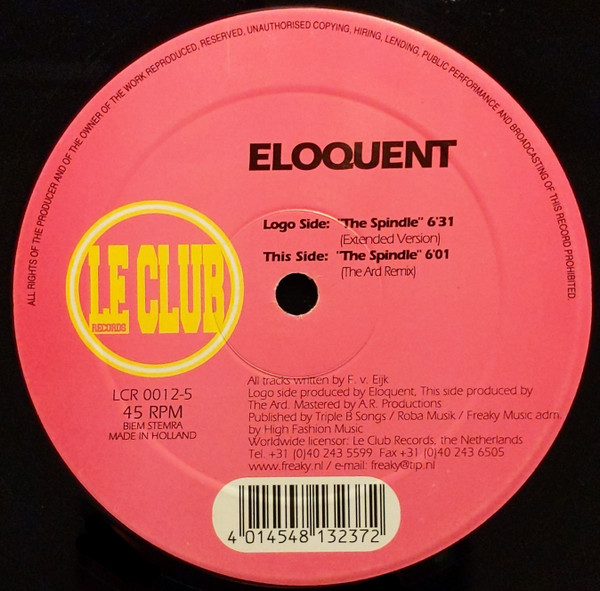 Eloquent - The Spindle | Le Club Records (LCR 0012-5) - 2
