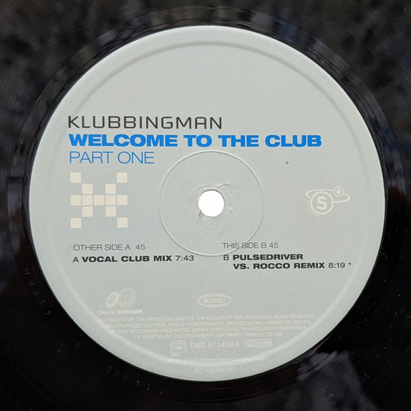 Klubbingman - Welcome To The Club | Dance Division (DAD 671499 6) - 4 Klubbingman - Welcome To The Club | Dance Division (DAD 671499 6) - 4