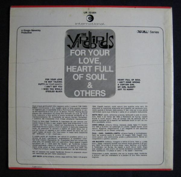 The Yardbirds - For Your Love, Heart Full Of Soul & Others | Ricordi International (LIR 22-001) - 2 The Yardbirds - For Your Love, Heart Full Of Soul & Others | Ricordi International (LIR 22-001) - 2