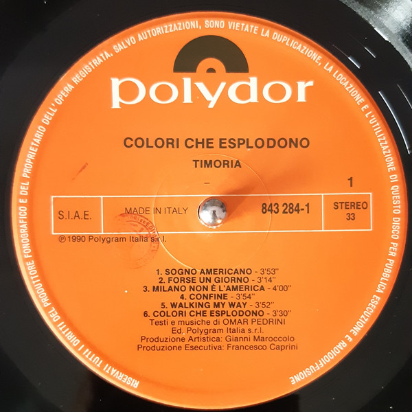 Timoria - Colori Che Esplodono | Polydor (843 284-1) - 3