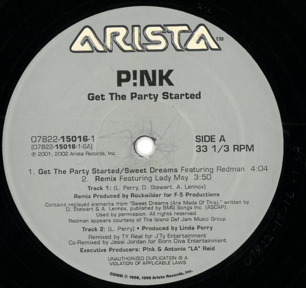 P!nk - Get The Party Started | Arista (07822-15016-1) - 3
