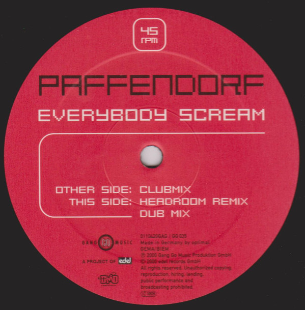 Paffendorf - Everybody Scream | Gang Go Music (0110420GAG / GG 035) - main Paffendorf - Everybody Scream | Gang Go Music (0110420GAG / GG 035) - main