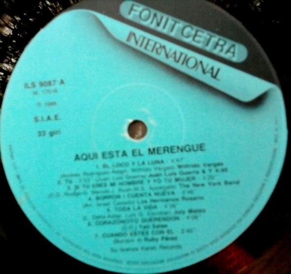 Various - Aquí Esta El Merengue | Fonit Cetra International (ILS 9087) - 3 Various - Aquí Esta El Merengue | Fonit Cetra International (ILS 9087) - 3