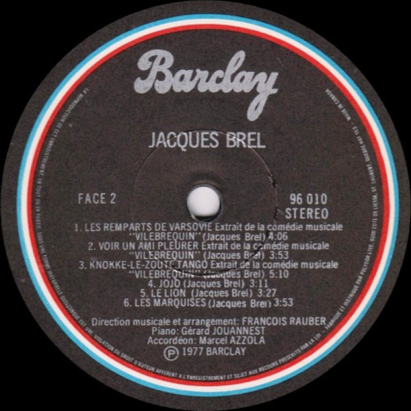 Jacques Brel - Brel [Vinyl] | Barclay (96 010) - 4