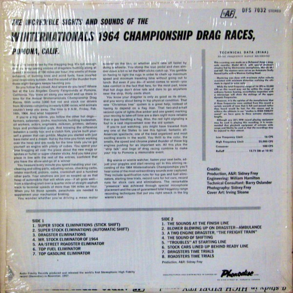 No Artist - Winternationals 1964 Championship Drag Races Pomona [Vinyl] | Audio Fidelity (DFS 7032) - 2