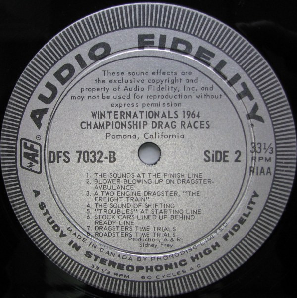 No Artist - Winternationals 1964 Championship Drag Races Pomona [Vinyl] | Audio Fidelity (DFS 7032) - 4