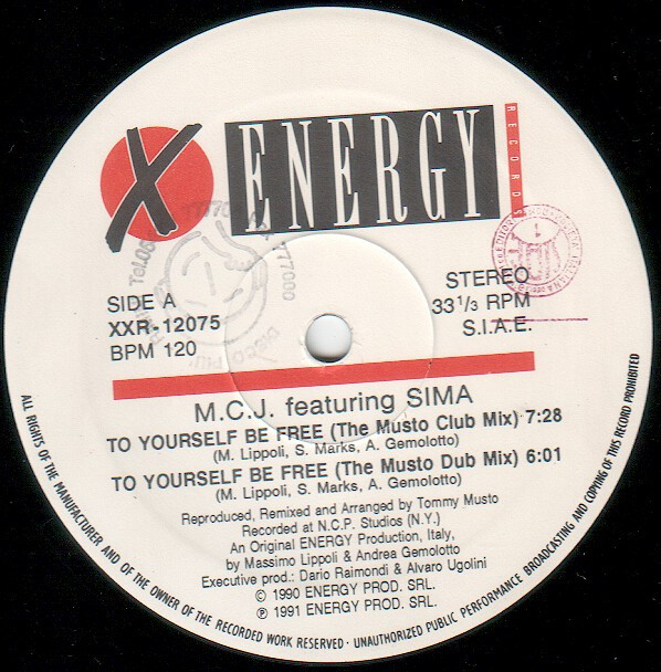 M.C.J. Featuring Sima - (To Yourself) Be Free (U.S. Remix) | X-Energy Records (XXR-12075) - 2
