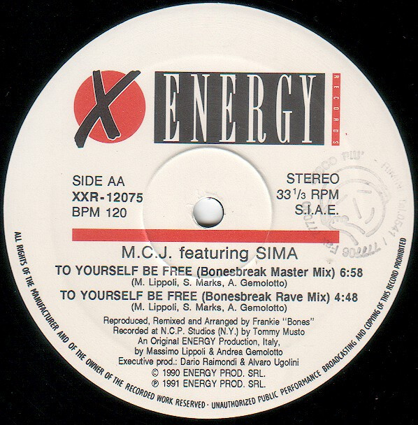 M.C.J. Featuring Sima - (To Yourself) Be Free (U.S. Remix) | X-Energy Records (XXR-12075) - 3