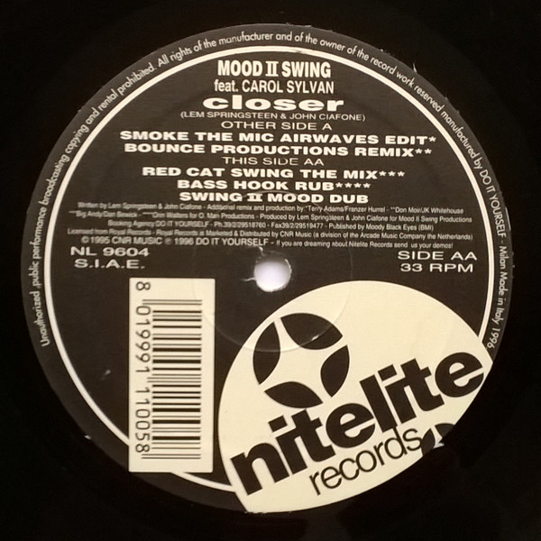 Mood II Swing Feat. Carol Sylvan - Closer | Nitelite Records (NL 9604) - 3 Mood II Swing Feat. Carol Sylvan - Closer | Nitelite Records (NL 9604) - 3