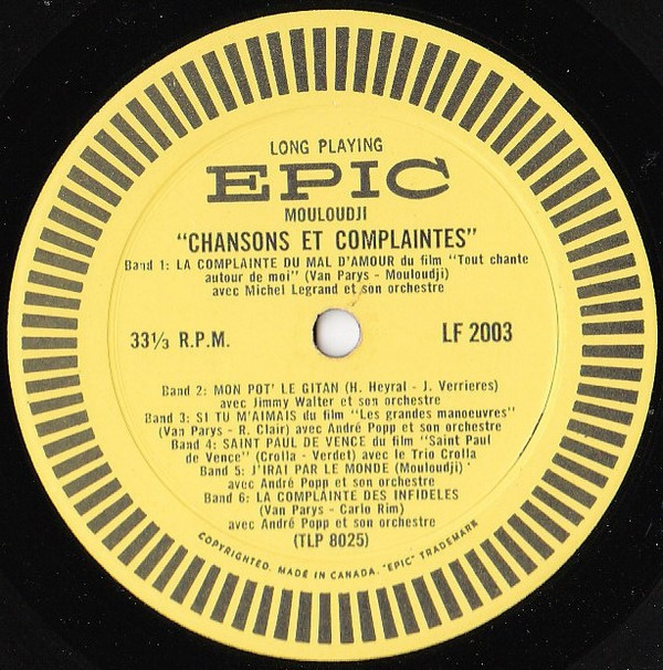 Mouloudji - Chansons Et Complaintes | Epic (LF 2003) - 4 Mouloudji - Chansons Et Complaintes | Epic (LF 2003) - 4