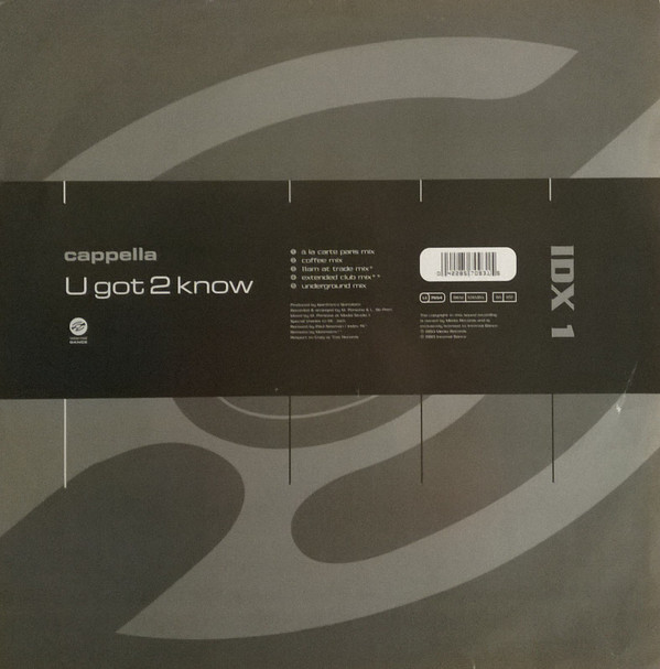 Cappella - U Got 2 Know | Internal Dance (IDX 1) - main