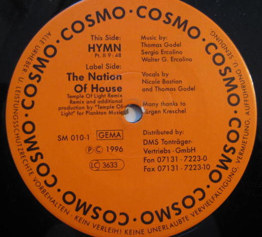 Cosmo - The Nation Of House / Hymn | Sodom Music (SM 010-1) - main