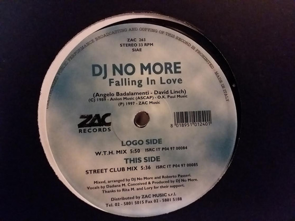 DJ No More - Falling In Love | ZAC Records (ZAC 263) - main