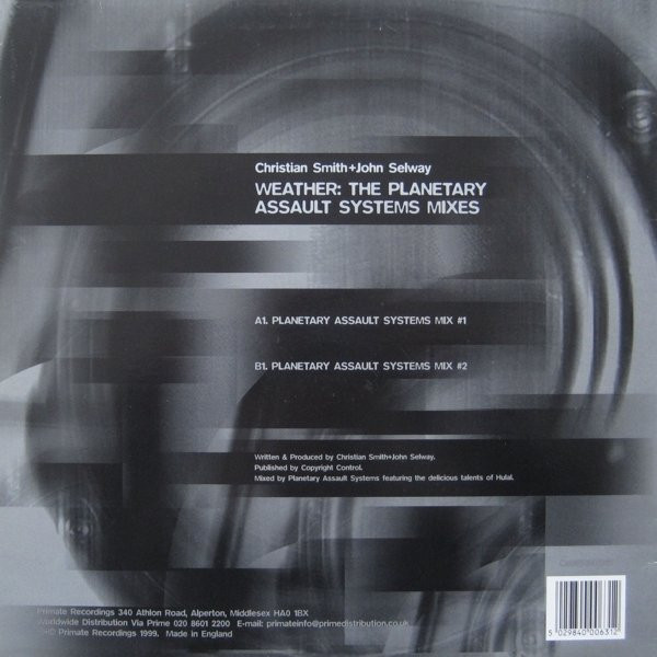 Christian Smith & John Selway - Weather: The Planetary Assault Systems Mixes | Primate Recordings (PRMT 063) - 2 Christian Smith & John Selway - Weather: The Planetary Assault Systems Mixes | Primate Recordings (PRMT 063) - 2