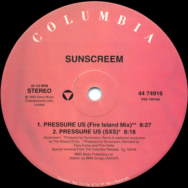 Sunscreem - Pressure US | Columbia (44 74916) - 3