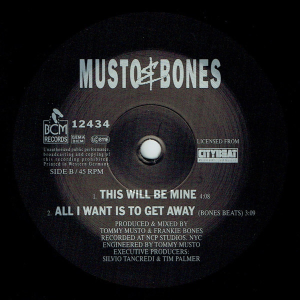 Musto & Bones - All I Want Is To Get Away | BCM Records (12434) - 4