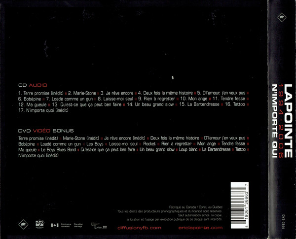 Éric Lapointe - Lapointe 1994-2006 N'importe Qui | Diffusion YFB (DY2-3666) - 2 Éric Lapointe - Lapointe 1994-2006 N'importe Qui | Diffusion YFB (DY2-3666) - 2